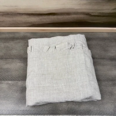 West Elm European Flax Linen Ruffle Euro Pillow Sham Only (1) Natural Flax Read - Image 1 of 4