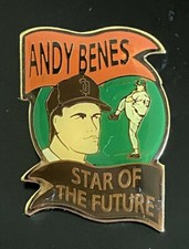 Vintage San Diego Padres Baseball Pin Andy Benes Star Of The Future 1989 Enamel