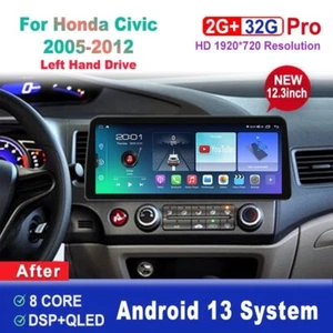 Honda 12.3 inch Screen Android Car Radio For Honda Civic 2005-2012 Head Unit - Picture 1 of 8