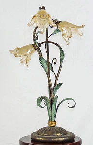 LUME ANTICO LAMPADA FERRO BATTUTO VETRO CRISTALLO ARTIGIANALE RUSTICO art.668 - Imagen 1 de 5