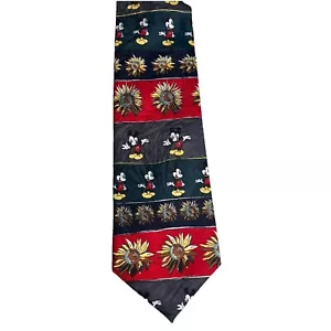 Cravatta collo Topolino illimitata vintage anni 90 uomo girasole poliestere Topolino - Foto 1 di 8
