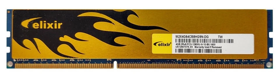 1 x 4GB ELIXIR DDR3 1600MHz PC3-12800U DIMM 240-pol. CL11 M2X4G64CB8HG9N-DG XMP - Bild 1 von 1