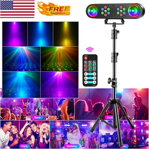 Mini Bracket Effect Lights Mobile Stage Lighting DJ Lights w/Stand Party Remote - Picture 1 of 13