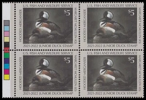US JDS29 Junior Duck Hooded Mergansers $5 color code block MNH 2021-2022 - Picture 1 of 1
