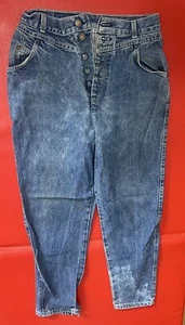 Levi's Original Blue Button Fly Jean DAMAGED STAINS USA High Rise 29x29 SIZE 11 - Picture 1 of 13