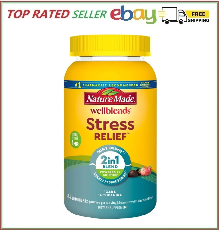 Nature Made Wellblends Stress Relief, 84 Strawberry Gummies with L-Theanine GABA - Image 1 of 2
