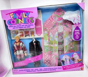 Mattel Family Corners Nicholas Doll 1994 Baby Chapel & Nursery Room Scene - Picture 1 of 15