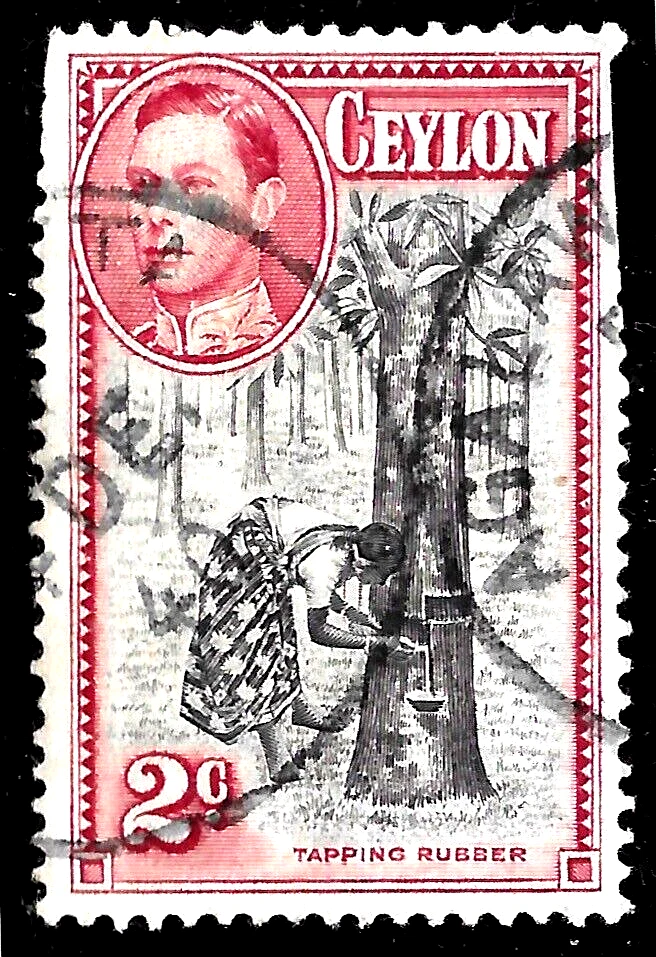 1938 Ceylon Sc#278b USED 1940 TUPPING RUBBER TREE - Image 1 of 1
