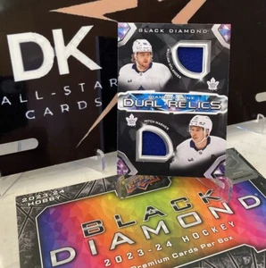 2023-24 SCHWARZER DIAMANT DOPPELRELIKTE WILLIAM NYLANDER MITCH MARNER TRIKOT AUFNÄHER - Bild 1 von 3