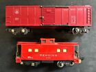 2 American Flyer S Gauge Freight Cars - 633 B&amp;O Box Car &amp; 630 Reading Caboose