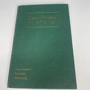 Desk Private 1936 Date Calendar Note Book - Picture 1 of 12