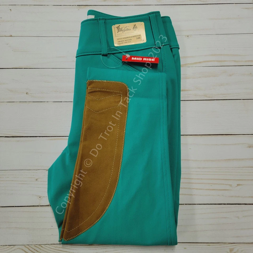 Cazador de trofeos vintage de deportista a medida para damas - cremallera frontal tiro medio - malaquita Foto 1 de 1