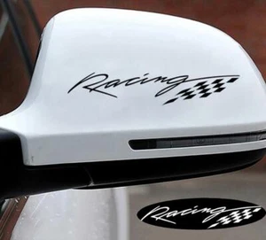 CALCOMANÍAS DE DECORACIÓN DE COCHE MOTO PEGATINAS Bandera de carreras Blanco - Imagen 1 de 3