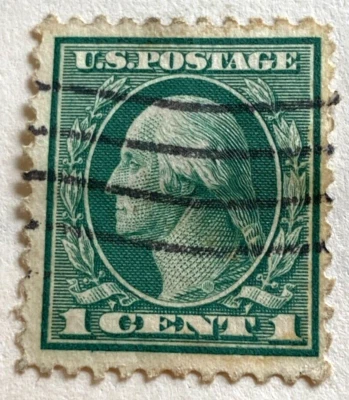 US Stamp Scott #462 ~ 1917-19 1c George Washington, green Used Good Condition - Image 1 of 2