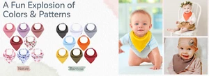 RAINBOW KiddyCare Baby Bibs for Drooling and Teething Baby Girls | Bandana Bibs - Picture 1 of 4