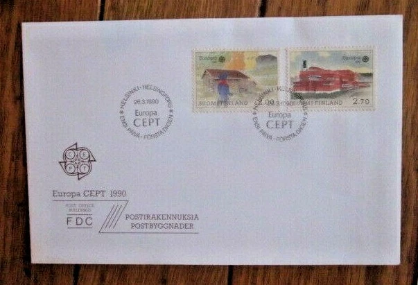 Finlandia 1990 POST OFFICE ARQUITECTURA BONITO CACHÉ FDC UNADDR Foto 1 de 1