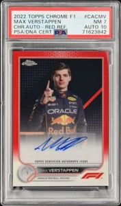 2022 Topps Chrome Formula 1 Max Verstappen 2/5 CAC-MV PSA 7 AUTO 10 - Picture 1 of 3