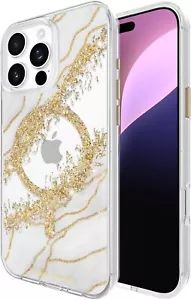 Custodia di lusso originale CaseMate Apple iPhone 16 Pro MagSafe oro 24 carati granito - Foto 1 di 7