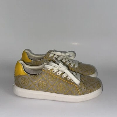 Tênis Tory Burch Feminino 5.5 Howell Court Logotipo T Monograma Amarelo Jacquard - Imagem 1 de 4
