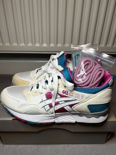 ASICS Ascics Gel lyte V Bianco Magenta US9 CM27 H312Q 0118 SI PREGA DI NOTARE LO SBIADIMENTO DEL COLORE