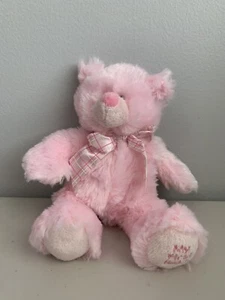 Baby Ganz Collection Pink Bear First Teddy Bear 8” Bow Soft - Picture 1 of 10