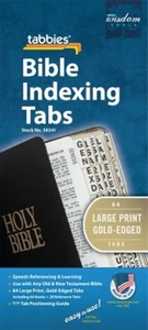 Bible Indexing Tabs NEW 84 Double Sided LARGE PRINT Gold New and Old Testament - Picture 1 of 2