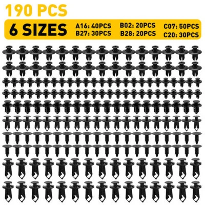 190Pcs Car Body Trim Clips Rivets Fastener Auto Panel Moulding Push Pin Plastic - image 1 of 4