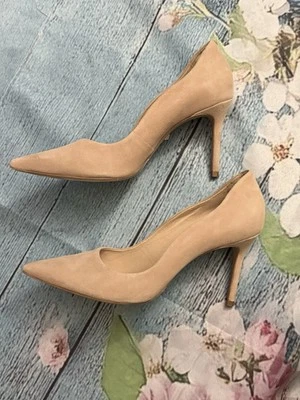 Schutz Women's Shoes Analira Honey Beige Suede Pointed Toe Pumps Heels 8.5B Foto 1 de 4