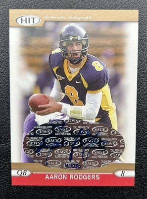 Autógrafo firmado por Aaron Rodgers 2005 Sage Hit Gold/250 Packers Rookie RC Foto 1 de 2