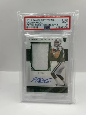 2018 PANINI NAT. TREAS. SAM DARNOLD PATCH AUTO - GREEN JSY - Image 1 of 2