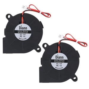 2pcs 5015 3D Printer DC 12V Brushless Blower Cooling Fan Turbine Turbo 50x15mm - Picture 1 of 6
