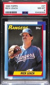 1990 TOPPS #27 RICK LEACH PSA 8 NM-MT 93430302 - Picture 1 of 2