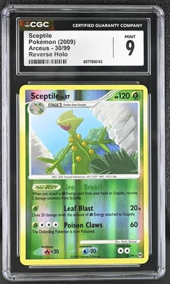 CGC 9 MINT Sceptile 2009 Arceus 30/99 Reverse Holo Pokemon Card - Image 1 of 2