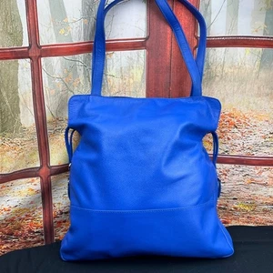 New York Kobaltblau Leder Verdeckte Tragetasche mit Nylon/Leder Clutch - Bild 1 von 14