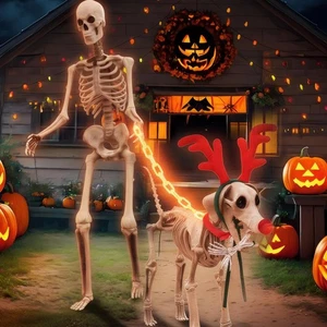 4 Stck. Halloween 7 Fuß Skelett Hund Zubehör Riesige Dekoration Enthält 6,5 F... - Bild 1 von 6
