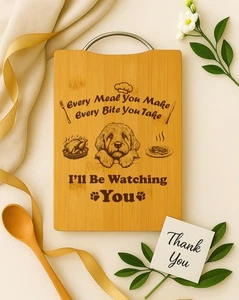 Golden Doodle Funny Engraved Bamboo Cutting Board Christmas Gift For Dog Lovers - Picture 1 of 5