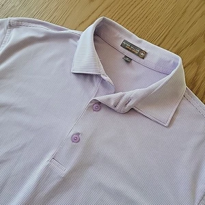 Peter Millar Summer Comfort Polo Shirt Men's Size XL Golf Striped Purple Stretch - Picture 1 of 9