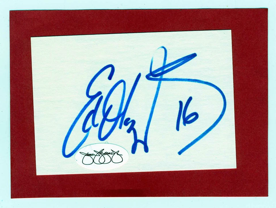 Ed Olcyk Cut Index Card Autograph   JSA   Auto - Image 1 of 1