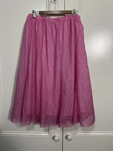 Fella Hamilton Ladies Size 16 Pink Sheer Skirt With Underskirt New Without Tags - Picture 1 of 7