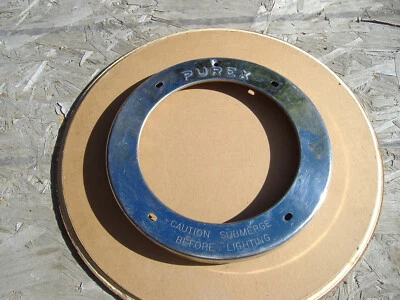 Винтажное светящееся кольцо для плавательного бассейна Purex из нержавеющей стали 1960-е - Изображение 1 из 3