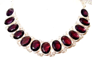 AMETHYST Edelstein HANDGEFERTIGT 925 Sterlingsilber Big Halskette Schmuck - Bild 1 von 6