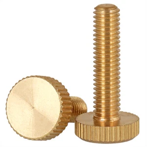 M3 M4 M5 M6 M8 M10 Brass Knurled Flat Head Thumb Screws Bolts - Picture 1 of 6