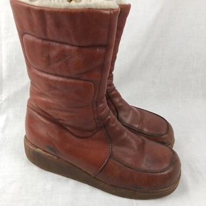 Vintage LL Bean Blondo Women’s Leather Boot Cognac Size 9 1970’s Calf Boot - Picture 1 of 15
