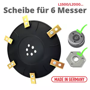 Für Worx Landroid L1500 L2000 WR153E WR155E.. 6 Klingen Messer Messerscheibe - Bild 1 von 9