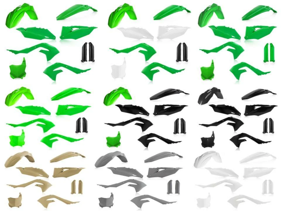 Acerbis Full Plastic Kit Kawasaki '21-24 KX250F, 2019-23 KX450F Fenders Shrouds - Image 1 of 1