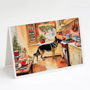 German Shepherd Christmas Cookies Cards Envelopes Pack of 8 DAC3796GCA7P - Picture 1 of 3