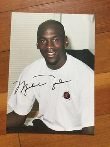 Michael Jordan 1991 autografiado Air Jordan Flight Club Facs 5x7 - Imagen 1 de 7