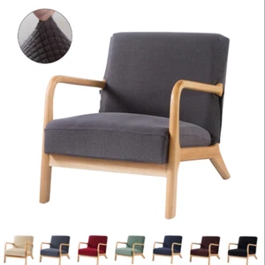 Armchair Slipcover Zip Stretch Wood Arm Chair Cover Protector Elastic Spandex ; - Picture 1 of 25