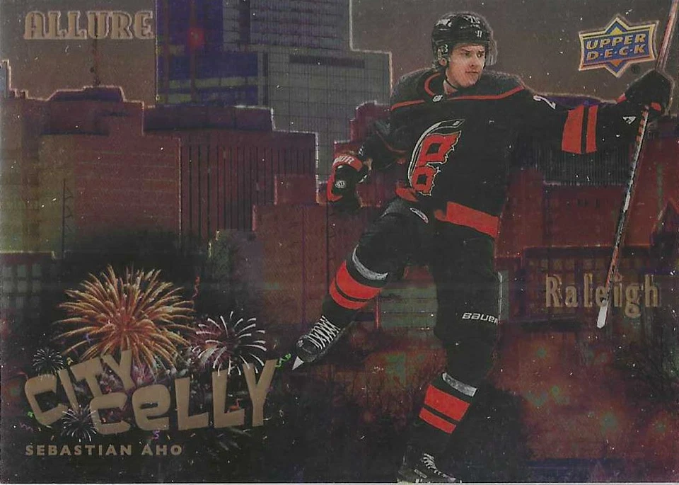 2020-21 Upper Deck Allure City Celly #CC-2 Sebastian Aho Carolina Hurricanes - Image 1 of 1
