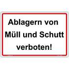 Hinweisschild 450x300 mm "Ablagern von Mll und Schutt verboten!",Querformat , s